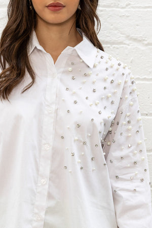 Carraig Donn White Embellished Shirt