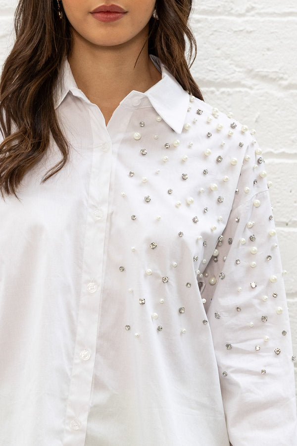 Carraig Donn White Embellished Shirt
