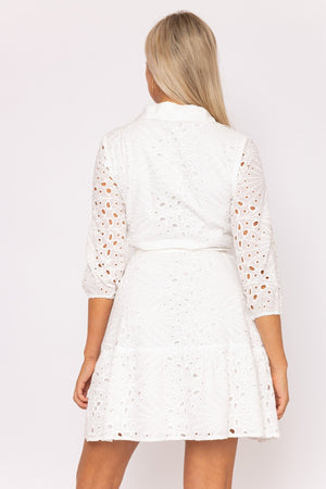 Carraig Donn White Short Broderie Dress