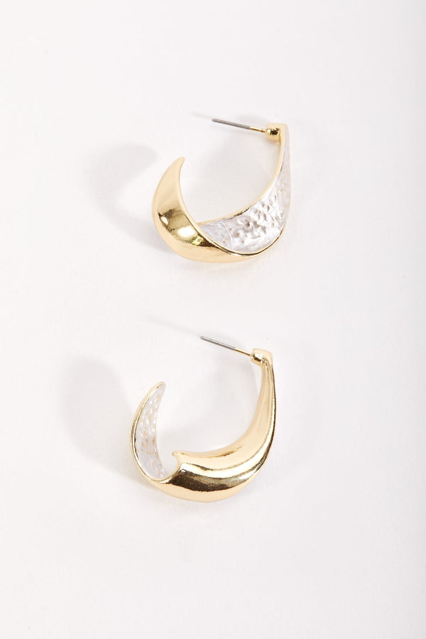 Carraig Donn White Spiral Hoop Earrings