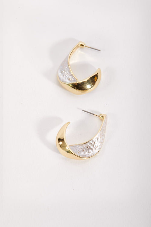 White Spiral Hoop Earrings