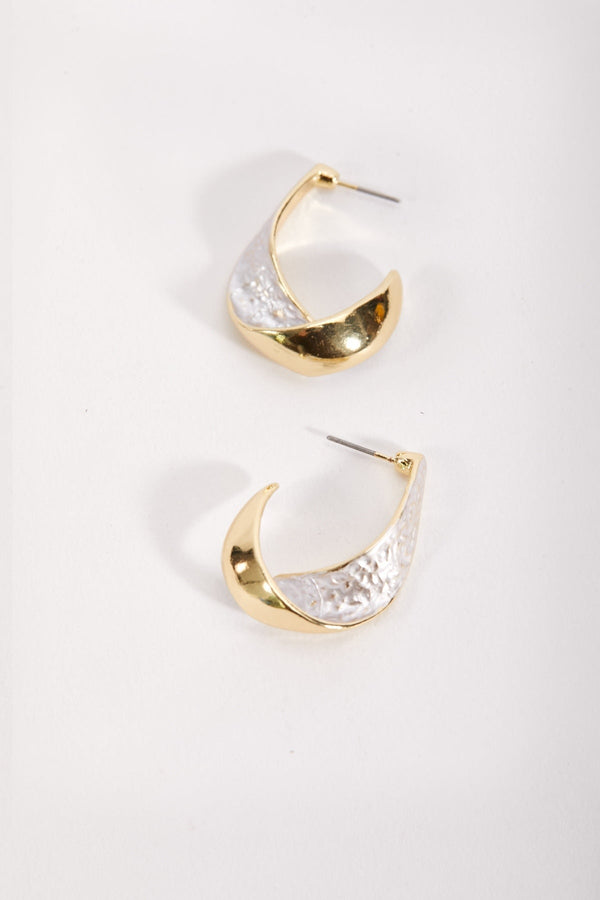 Carraig Donn White Spiral Hoop Earrings