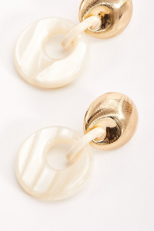 Carraig Donn White Tortoise Drop Link Earrings
