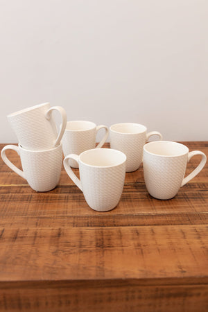 Carraig Donn Whiteware 6 Piece Mug Set