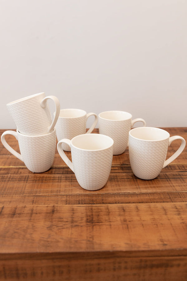 Carraig Donn Whiteware 6 Piece Mug Set