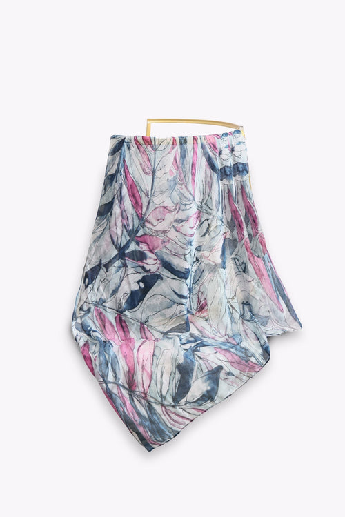 Wild Flower Scarf in Blue