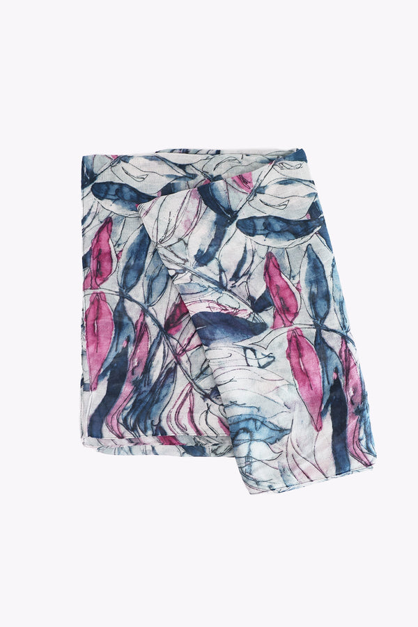 Carraig Donn Wild Flower Scarf in Blue