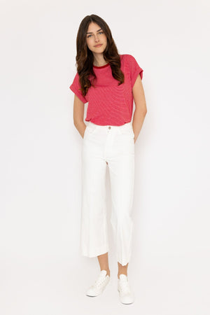 Carraig Donn Windy Crop White Denim Jeans