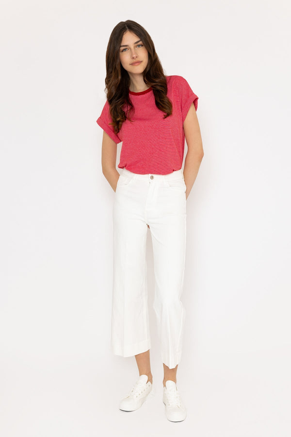 Carraig Donn Windy Crop White Denim Jeans