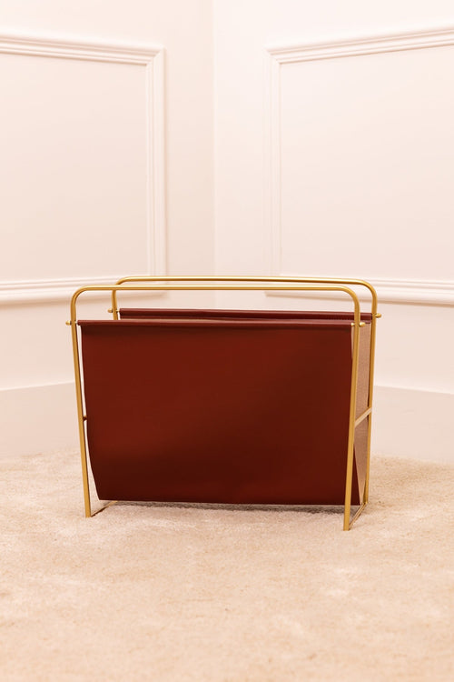 Wood & Gold Magazine Rack