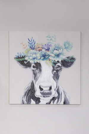 Carraig Donn Wow Cow Canvas Art Wall Decor 60 x 60