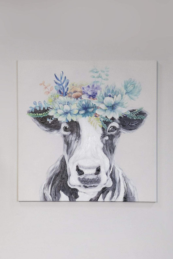 Carraig Donn Wow Cow Canvas Art Wall Decor 60 x 60