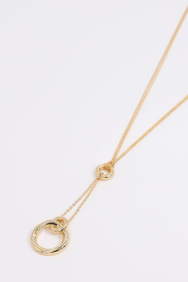 Carraig Donn Wrapped Diamante Necklace in Gold