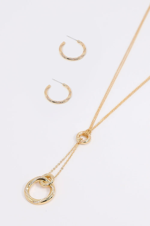 Carraig Donn Wrapped Diamante Necklace in Gold