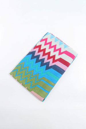 Carraig Donn Zig Zag Print Scarf in Navy