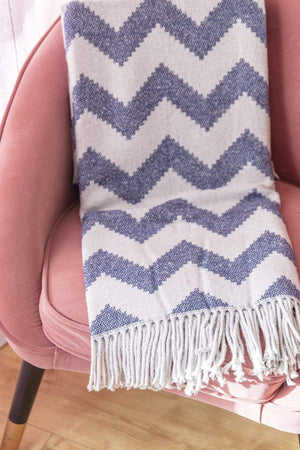 Carraig Donn Ziggy Throw 127x178cm in Navy and Grey