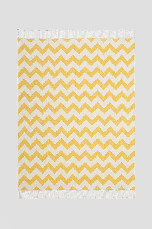Carraig Donn Ziggy Throw 127x178cm in Ochre and Grey