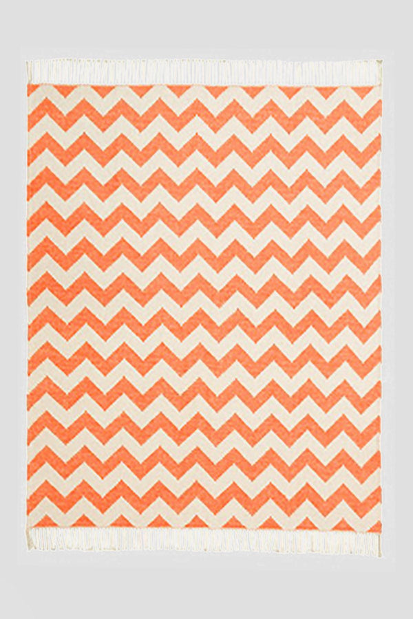 Carraig Donn Ziggy Throw 127x178cm in Orange and Grey