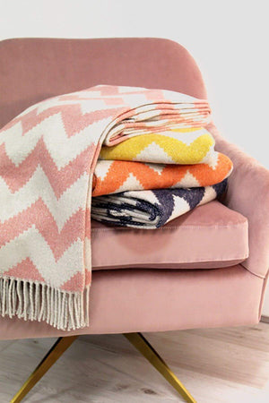 Carraig Donn Ziggy Throw 127x178cm in Orange and Grey